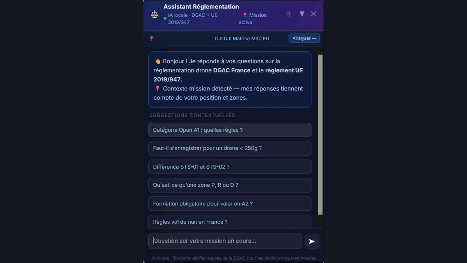 Assistant réglementation IA drone DGAC